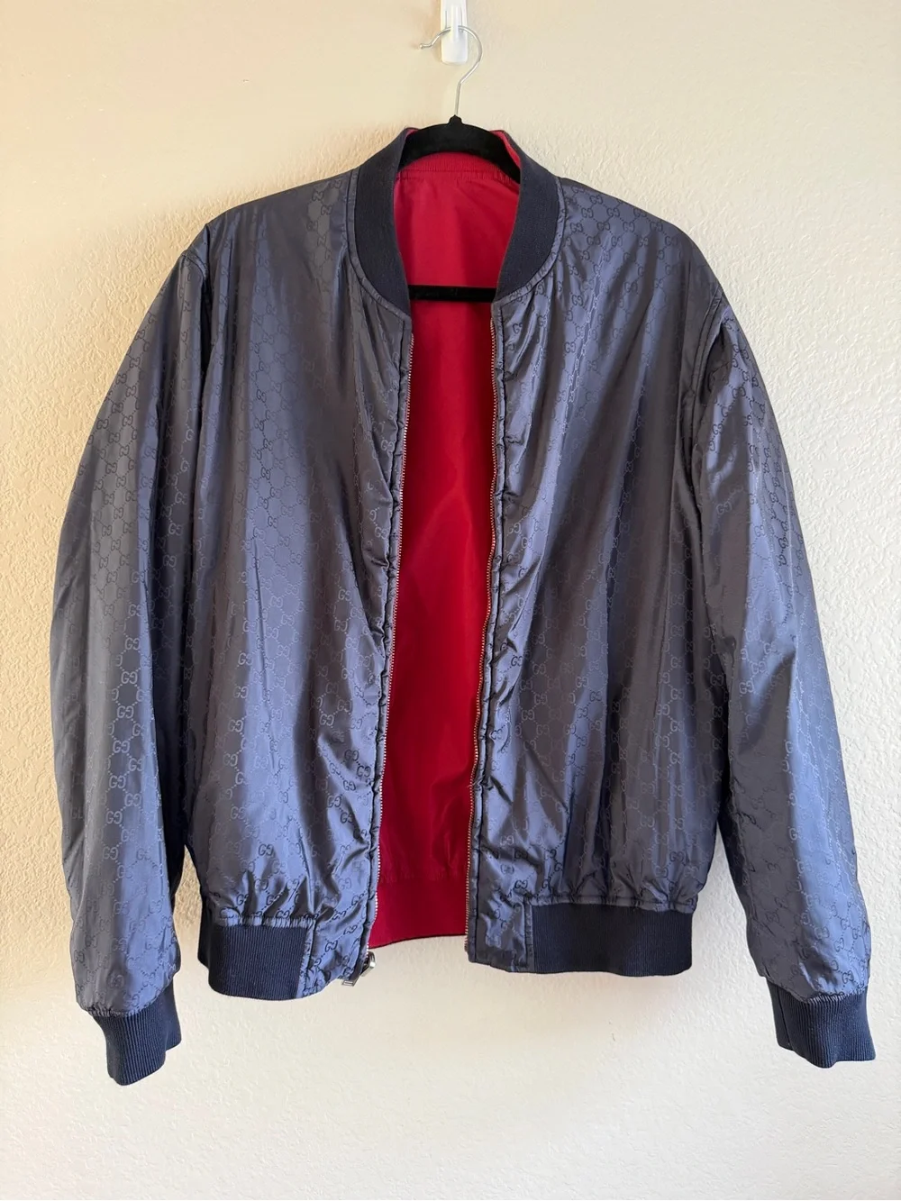 Gucci Reversible GG Nylon Bomber Jacket